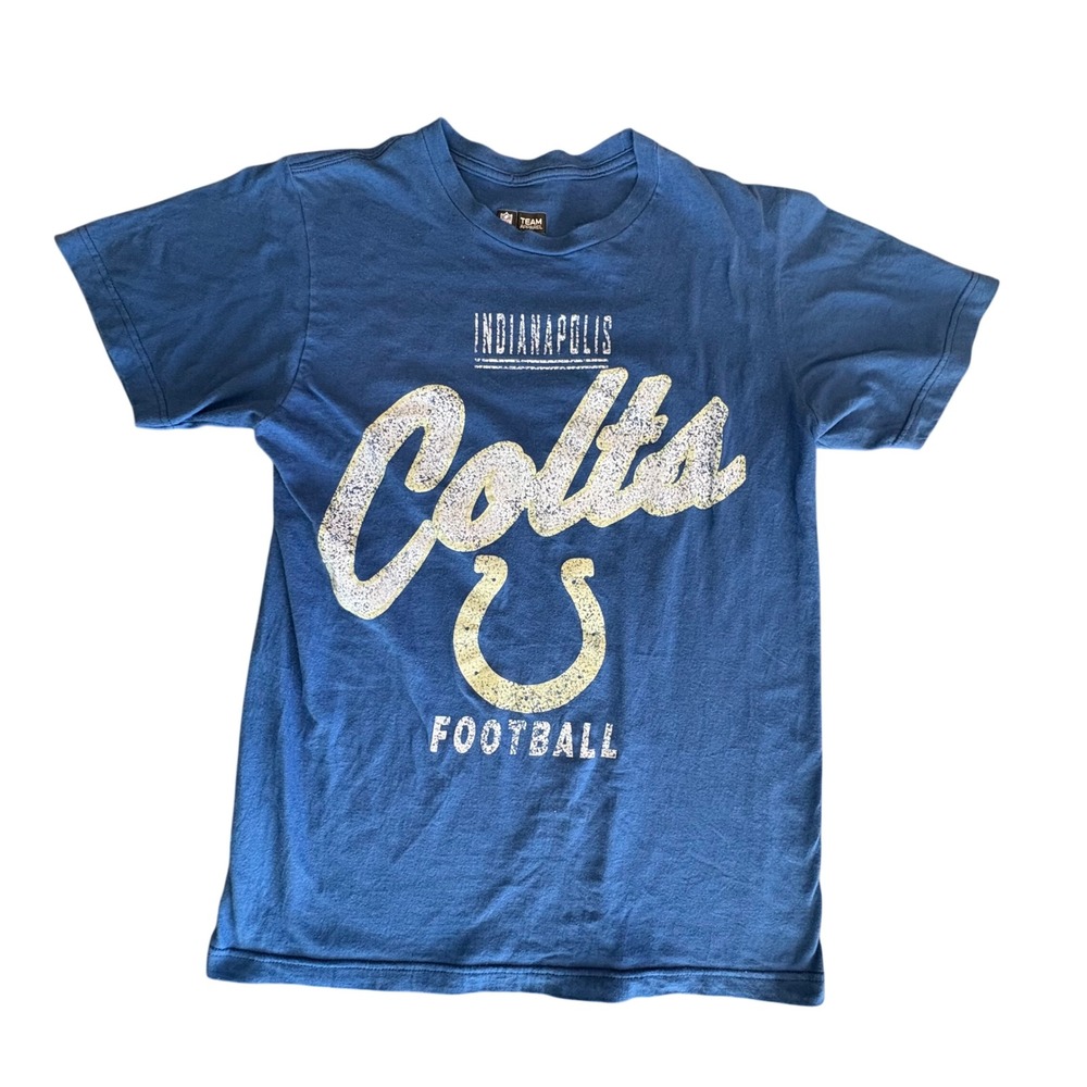 NFL Team Apparel Indianapolis Colts T-Shirt Mens Medium Blue Excellent Graphic